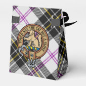 Clan MacPherson Wappen über Dress Tartan Geschenkschachtel (Rückseite)