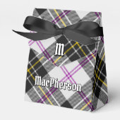 Clan MacPherson Wappen über Dress Tartan Geschenkschachtel (Vorderseite)