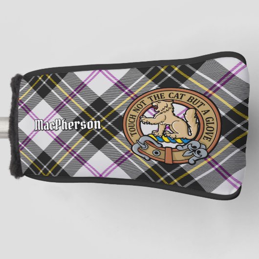Clan MacPherson Wappen über Dress Tartan Golf Headcover (Vorderseite)