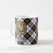 Clan MacPherson Wappen über Dress Tartan Kaffeetasse (Vorderseite Links)