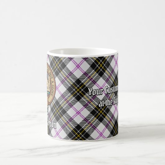 Clan MacPherson Wappen über Dress Tartan Kaffeetasse (Mittel)