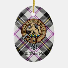 Clan MacPherson Wappen über Dress Tartan Keramik Ornament