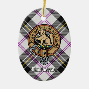 Clan MacPherson Wappen über Dress Tartan Keramik Ornament