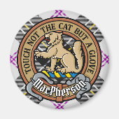 Clan MacPherson Wappen über Dress Tartan Magnet (Vorne)