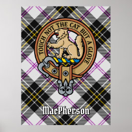 Clan MacPherson Wappen über Dress Tartan Poster