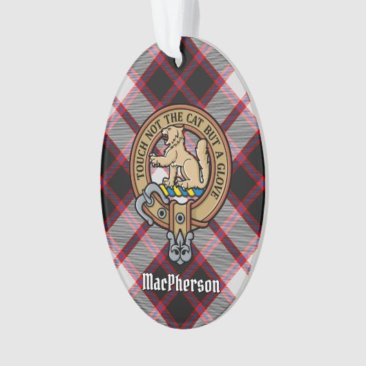 Clan MacPherson Wappen über Jagd Tartan Ornament (Vorderseite)