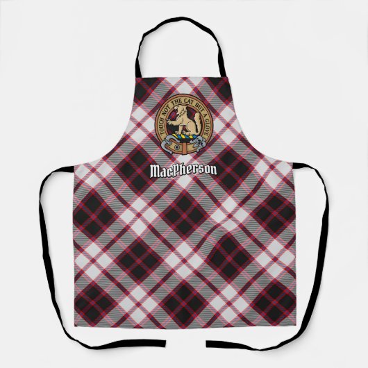 Clan MacPherson Wappen über Jagd Tartan Schürze (Vorderseite)