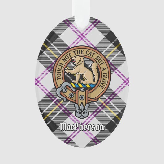 Clan MacPherson Wappen über Kleid Tartan Ornament (Vorderseite)
