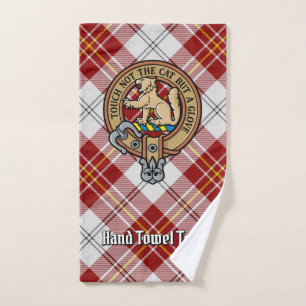 Clan MacPherson Wappen über Red Dress Tartan Badhandtuch Set