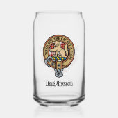 Clan MacPherson Wappen über Red Dress Tartan Dosenglas (Vorderseite)