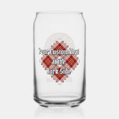 Clan MacPherson Wappen über Red Dress Tartan Dosenglas (Rückseite)