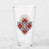 Clan MacPherson Wappen über Red Dress Tartan Glas (Rückseite)