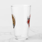 Clan MacPherson Wappen über Red Dress Tartan Glas (Links)