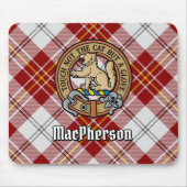 Clan MacPherson Wappen über Red Dress Tartan Mousepad (Vorne)
