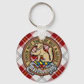 Clan MacPherson Wappen über Red Dress Tartan Schlüsselanhänger (Vorderseite)