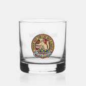 Clan MacPherson Wappen über Red Dress Tartan Whiskyglas (Vorderseite)