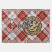 Clan MacPherson-Wappen über Rotem Kleidertartan Decke (Vorderseite)