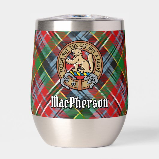 Clan MacPherson Wappen über Tartan (Vorderseite)