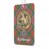 Clan MacPherson Wappen über Tartan Air Freshener Autolufterfrischer (Links)