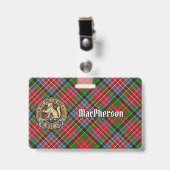 Clan MacPherson Wappen über Tartan Ausweis (Vorderseite mit Clip)