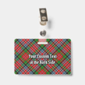 Clan MacPherson Wappen über Tartan Ausweis (Rückseite mit Clip)