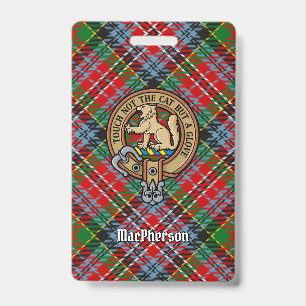 Clan MacPherson-Wappen über Tartan Ausweis