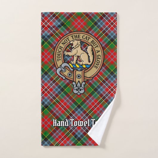 Clan MacPherson Wappen über Tartan Badhandtuch Set (Handtuch)