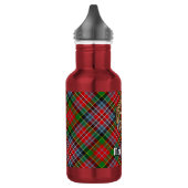 Clan MacPherson Wappen über Tartan Edelstahlflasche (Links)