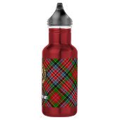Clan MacPherson Wappen über Tartan Edelstahlflasche (Rechts)