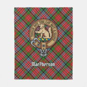 Clan MacPherson Wappen über Tartan Fleecedecke (Vorderseite)