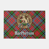Clan MacPherson Wappen über Tartan Fußmatte (Vorderseite)