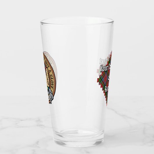 Clan MacPherson Wappen über Tartan Glas (Links)