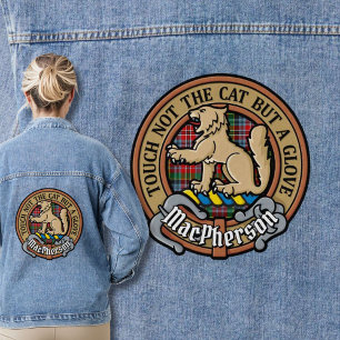Clan MacPherson Wappen über Tartan Jeansjacke
