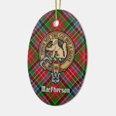 Clan MacPherson Wappen über Tartan Keramik Ornamen Ornament (Links)