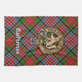 Clan MacPherson Wappen über Tartan Küchentuch (Horizontal)