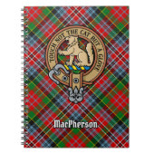 Clan MacPherson Wappen über Tartan Notizblock (Vorderseite)