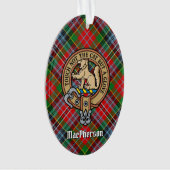 Clan MacPherson Wappen über Tartan Ornament (Vorderseite)