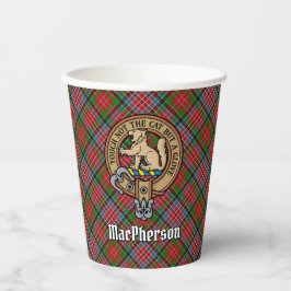 Clan MacPherson Wappen über Tartan Paper Cups Pappbecher