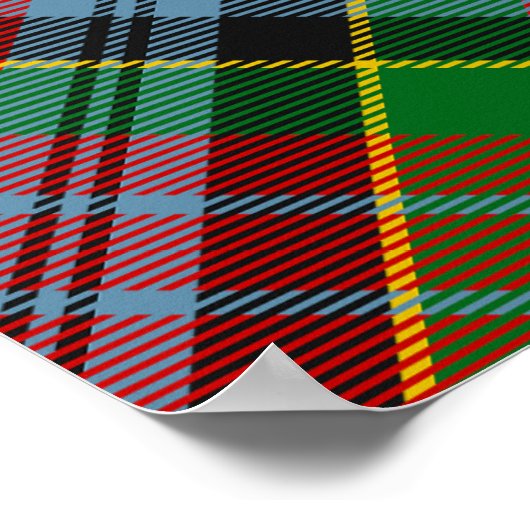 Clan MacPherson Wappen über Tartan Poster (Ecke)