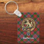 Clan MacPherson Wappen über Tartan Schlüsselanhäng Schlüsselanhänger (Vorderseite)