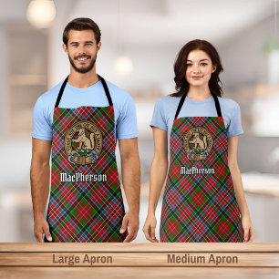 Clan MacPherson Wappen über Tartan Schürze