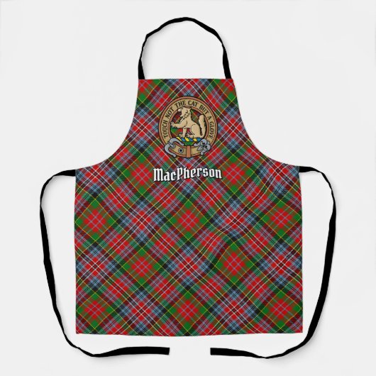 Clan MacPherson Wappen über Tartan Schürze (Vorderseite)