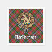 Clan MacPherson Wappen über Tartan Serviette (Vorderseite)