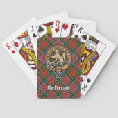 Clan MacPherson Wappen über Tartan Spielkarten (Rückseite)
