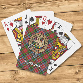 Clan MacPherson Wappen über Tartan Spielkarten