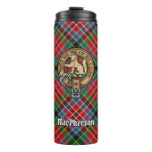 Clan MacPherson Wappen über Tartan Thermosbecher (Vorderseite)