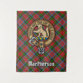 Clan MacPherson Wappen über Tartan Wandteppich (Vorderseite)