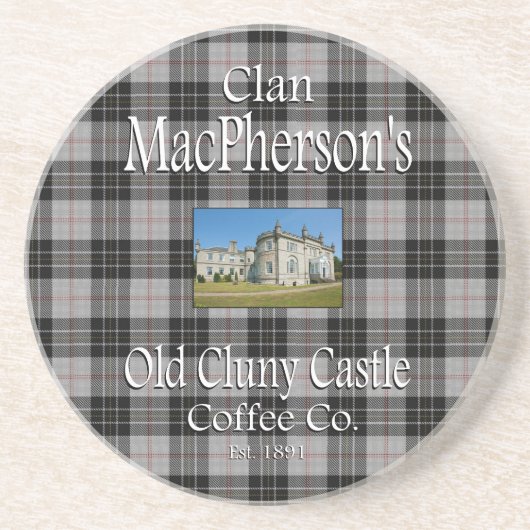 Clan MacPhersons Old Cluny Castle Coffee Co. Sandstein Untersetzer (Vorne)