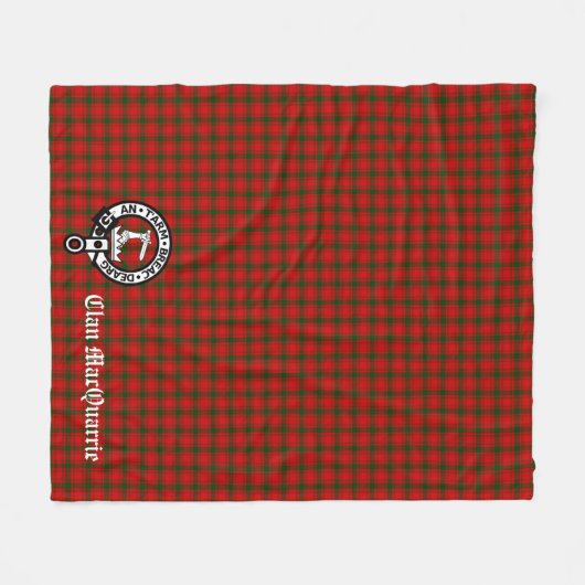 Clan MacQuarrie Tartan und Wappen Fleecedecke (Vorderseite (Horizontal))