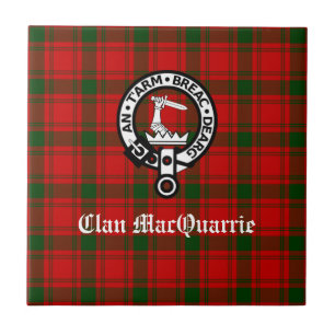 Clan MacQuarrie Tartan und Wappen Fliese